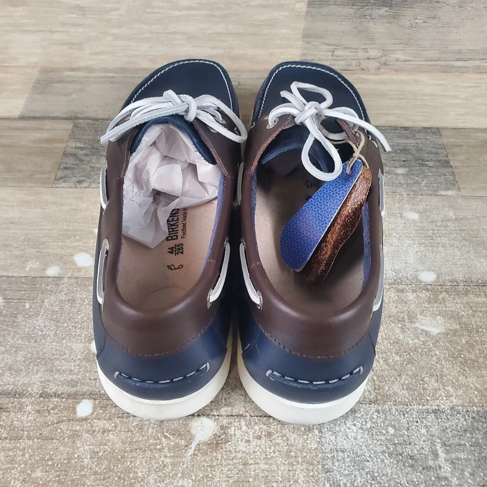Birkenstock Idaho Mens Boat Shoes 11 Navy Cohiba Natural Leather Casual Sneakers